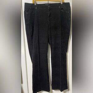 Talbots Women's Black Curvy Wide Leg Corduroy Jeans